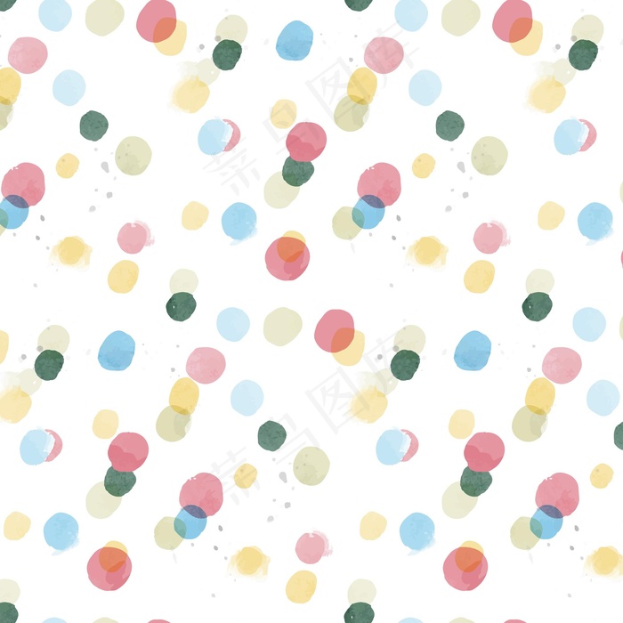 水彩画抽象的无缝图案，纹理上有点