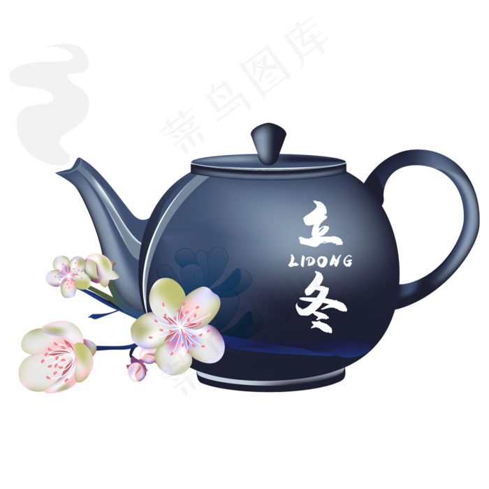 传统节气冬至茶壶装饰