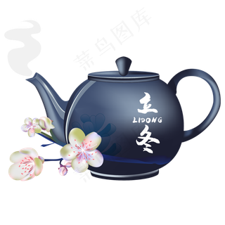 传统节气冬至茶壶装饰
