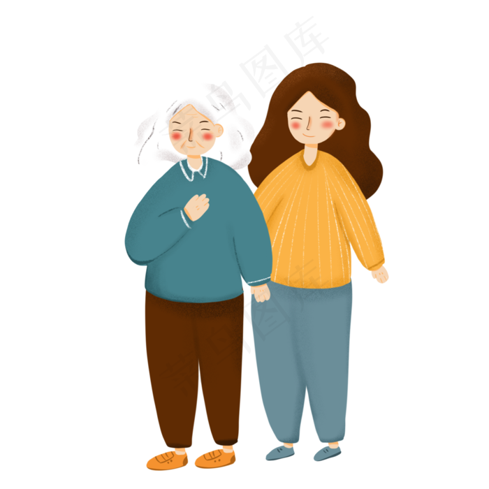 重阳节陪伴老人元素