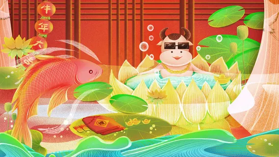 2021牛年连年有余