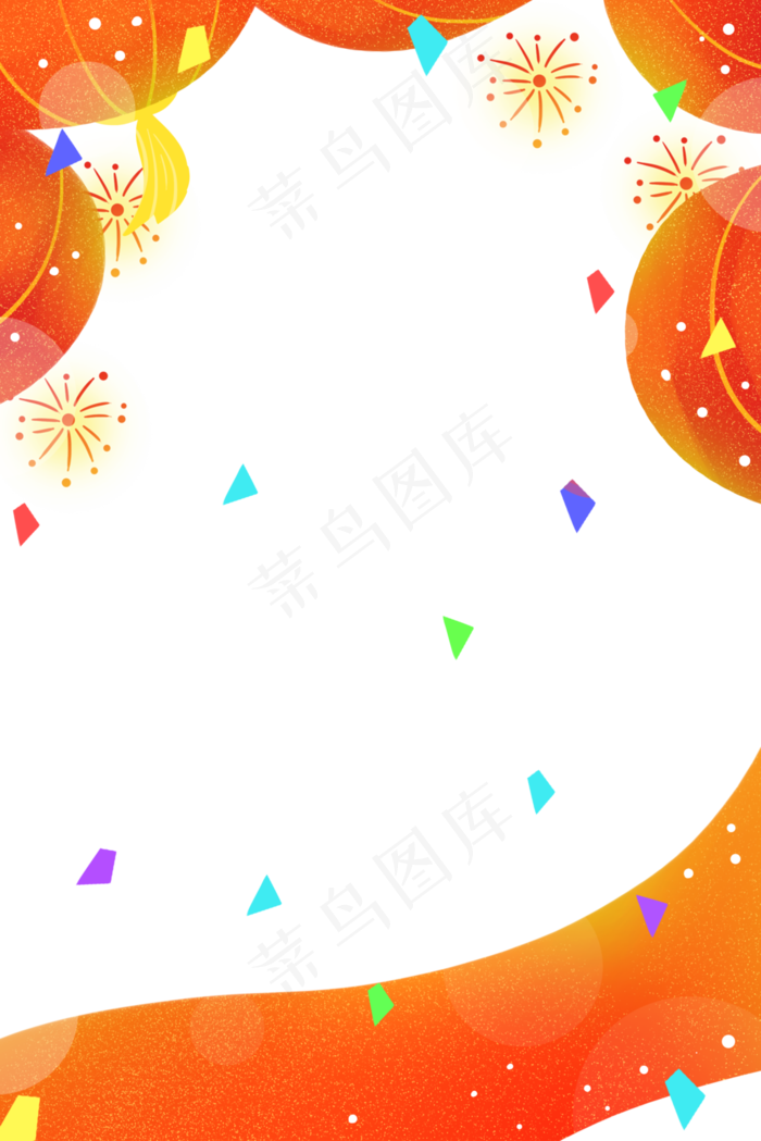 中国风灯笼烟花碎片彩片(3545X5315(DPI:300))psd模版下载