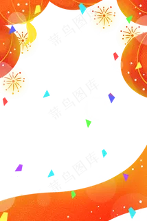 中国风灯笼烟花碎片彩片