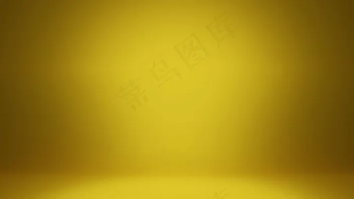 三维渲染抽象背景。光滑的金黄色带黑色渐晕