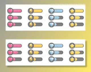 带有填充过程、加载栏的状态图标。