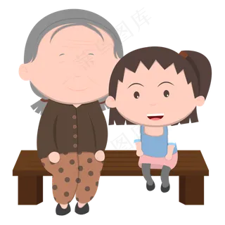 手绘矢量重阳节人物形象