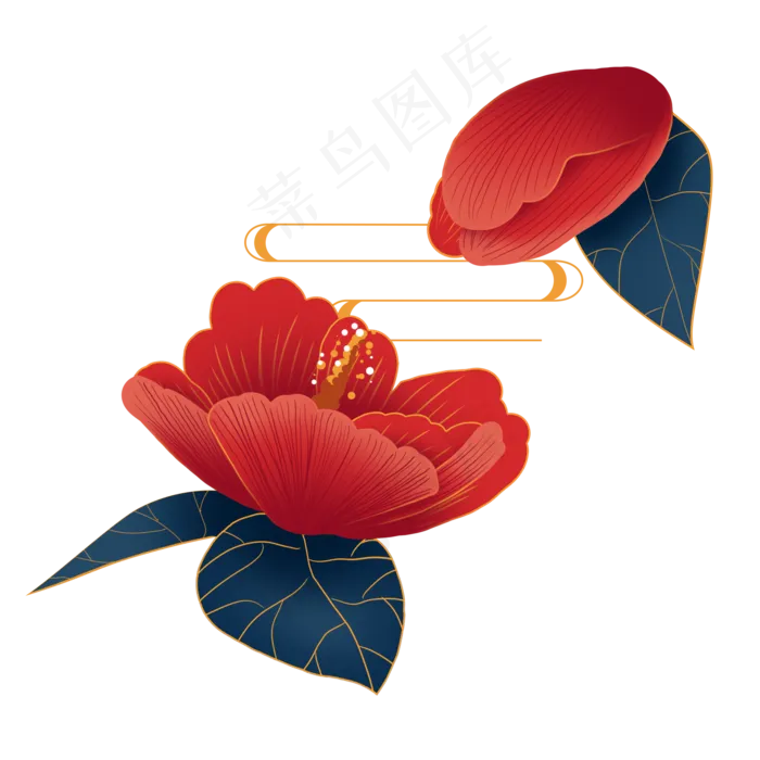 新年红色花朵(2000X2000(DPI:72))psd模版下载