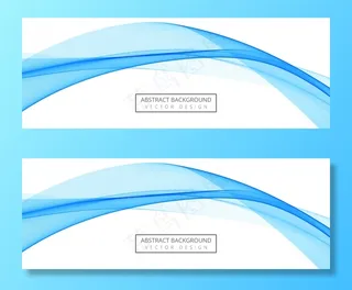 抽象蓝色创意商业浪潮横幅banner背景