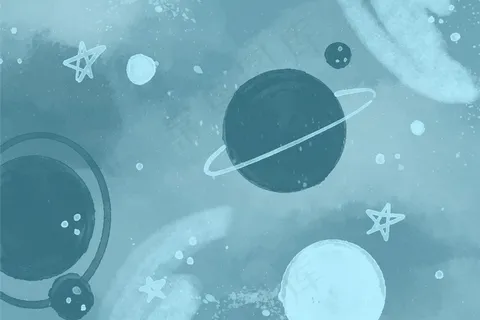 单色水彩银河墙纸