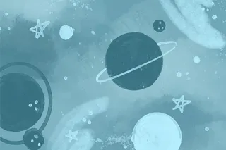 单色水彩银河墙纸