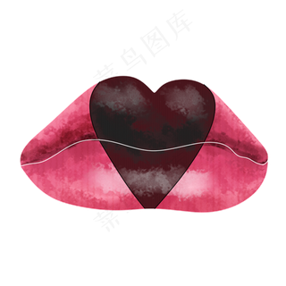 七夕节手绘爱心嘴唇