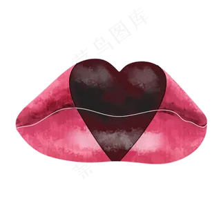 七夕节手绘爱心嘴唇
