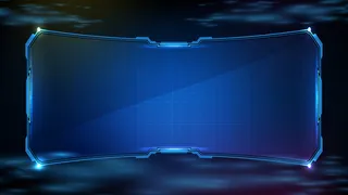 蓝色发光科技的抽象未来背景科幻框架hud ui
