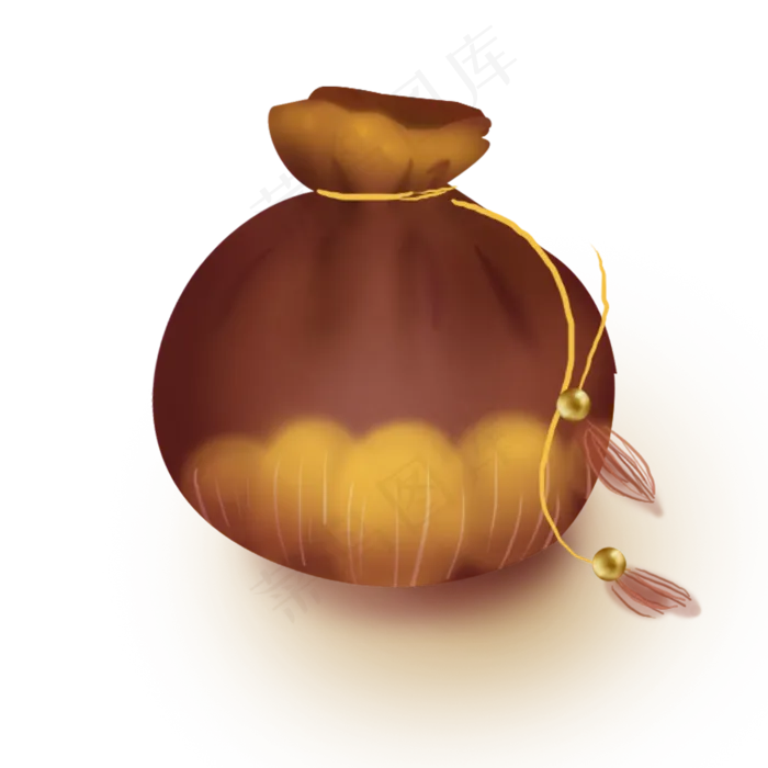 农历新年褐色花瓣钱袋香囊(2000X2000(DPI:300))psd模版下载