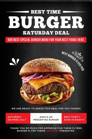 时尚汉堡包宣传海报