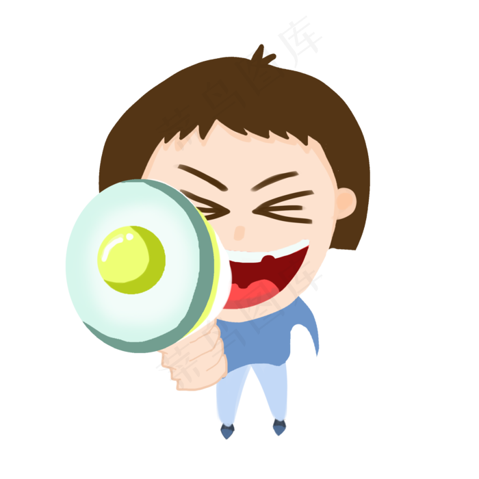 促销人物呐喊插画