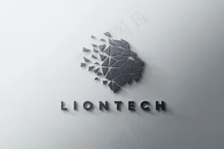 3d正面标志模型样机墙