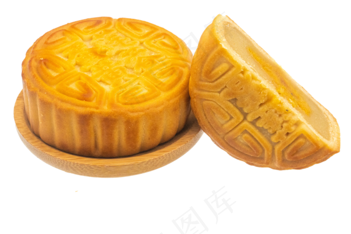切开蛋黄莲蓉月饼