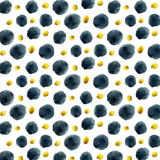 水彩画圆点图案黑色和金色