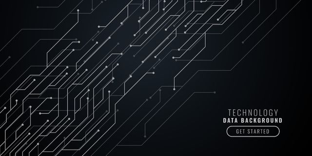 抽象黑色技术背景与电路线