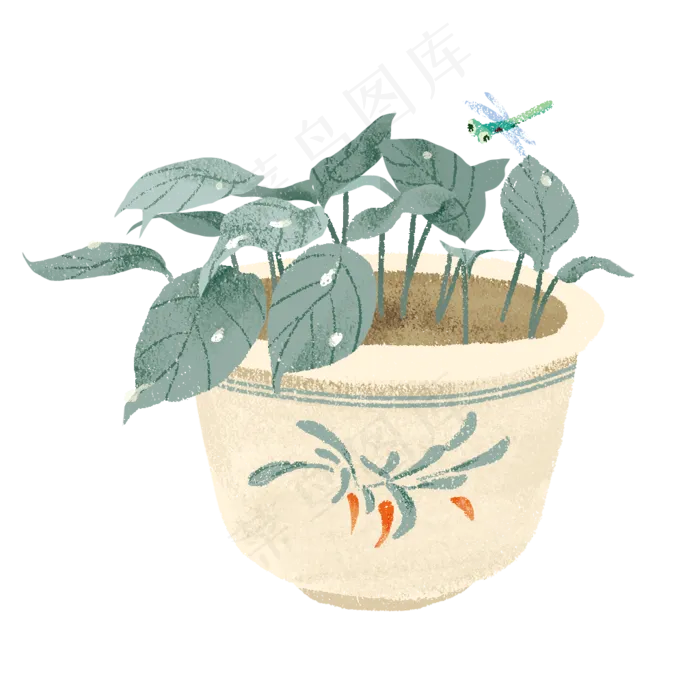 24节气白露植物小清新盆栽免费(1024X1024(DPI:300))psd模版下载