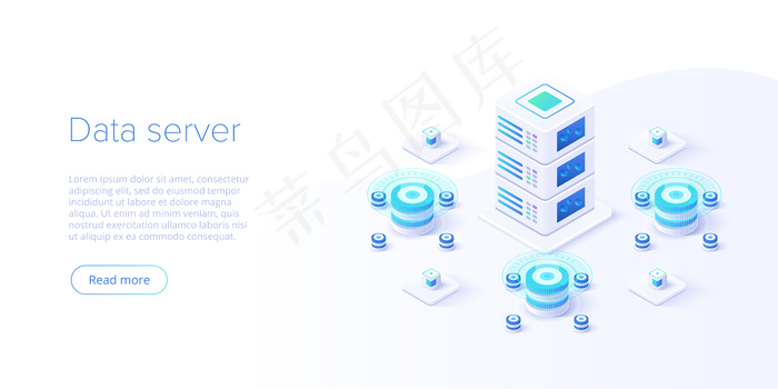 托管服务器等轴测。抽象数据中心或区块链背景。eps,ai矢量模版下载