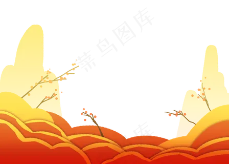 新年春节梅花底边