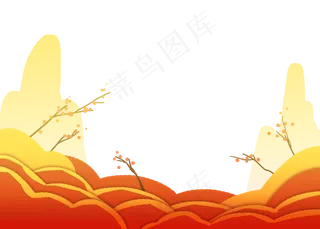 新年春节梅花底边