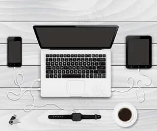 智能手机、平板电脑和智能手表由笔记本电脑充电