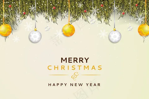 优雅风格的逼真圣诞背景 优雅风格的逼真圣诞背景