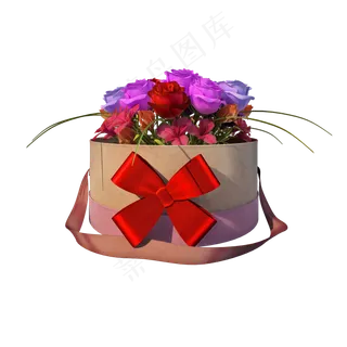 七夕玫瑰花盒png图