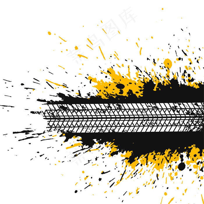 带有轮胎痕迹的抽象飞溅背景