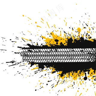 带有轮胎痕迹的抽象飞溅背景