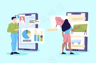 人们在智能手机上使用增强现实技术