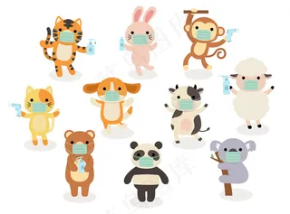 一大群孤立的动物。