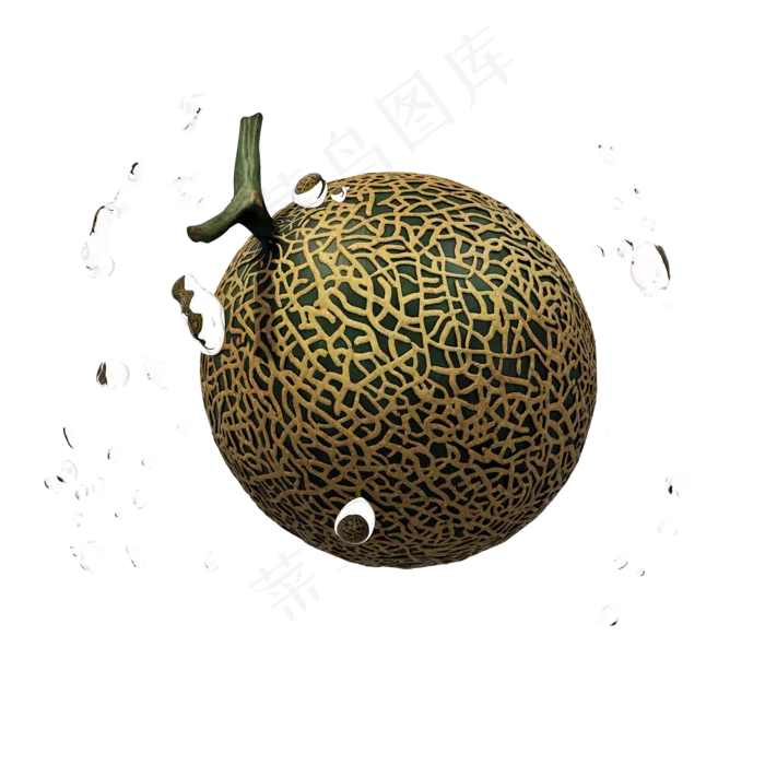 立体哈密瓜png图(2000X2000(DPI:300))psd模版下载
