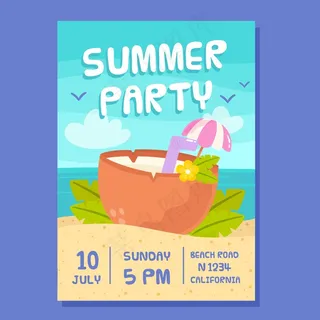 手绘夏日派对海报