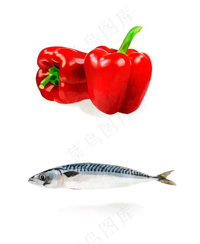 辣椒 鱼 蔬菜psd模版下载