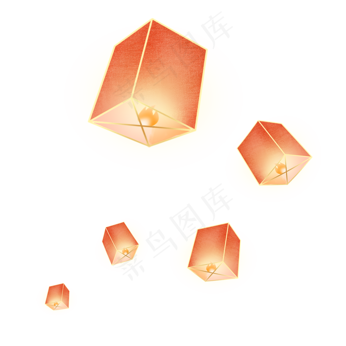 手绘漂浮孔明灯(2000X2000(DPI:96))psd模版下载