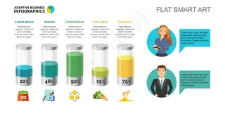 五栏财务图表幻灯片模板