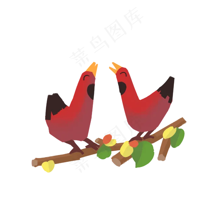 七夕情人节可爱小鸟(3000X3000(DPI:300))psd模版下载