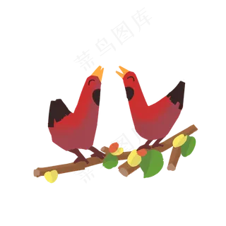 七夕情人节可爱小鸟