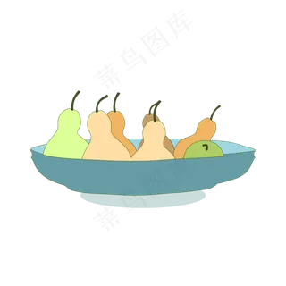 扁平简约手绘风卡通立秋丰收水果