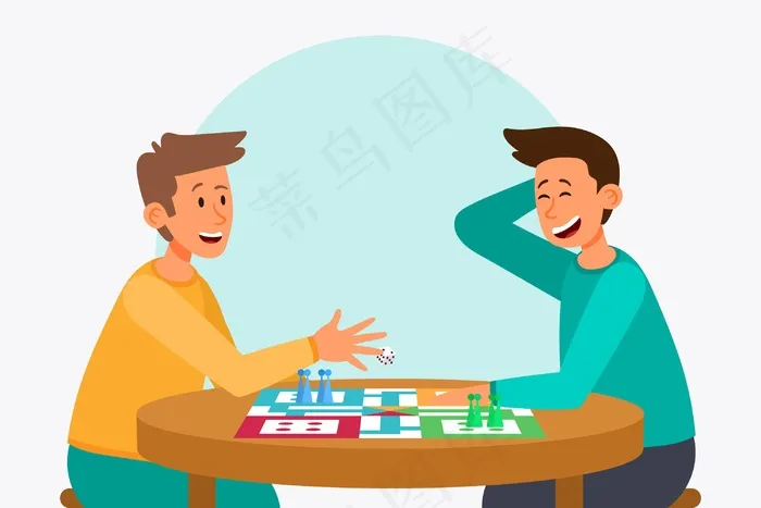 玩ludo游戏的朋友eps,ai矢量模版下载