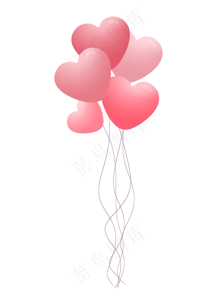七夕节粉色气球(2000X2800(DPI:300))psd模版下载