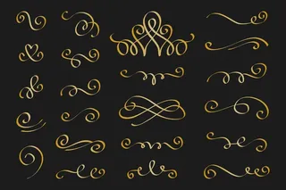 金色书法装饰元素包