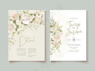 美丽玫瑰请柬模板