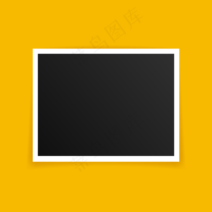 相框模型样机设计。相框隔离在黄色背景上。