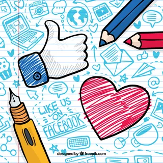 Facebook背景，心形图标