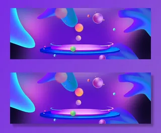 双11灯光秀大气紫色banner